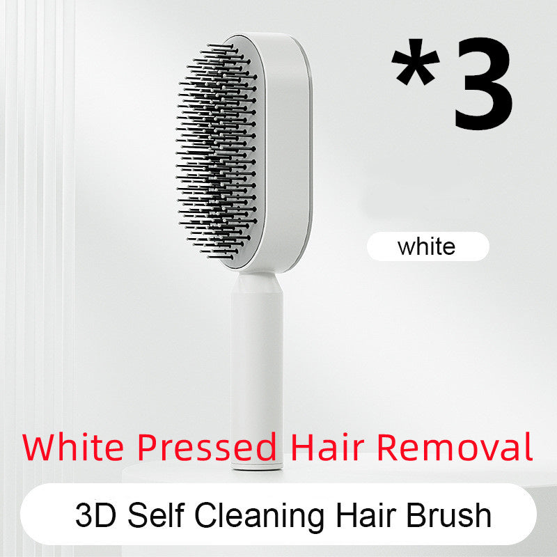 Self-Cleaning Hair Brush for Women – Anti-Static Scalp Massage Hairbrush with One-Key Hair Removal and Airbag Design
