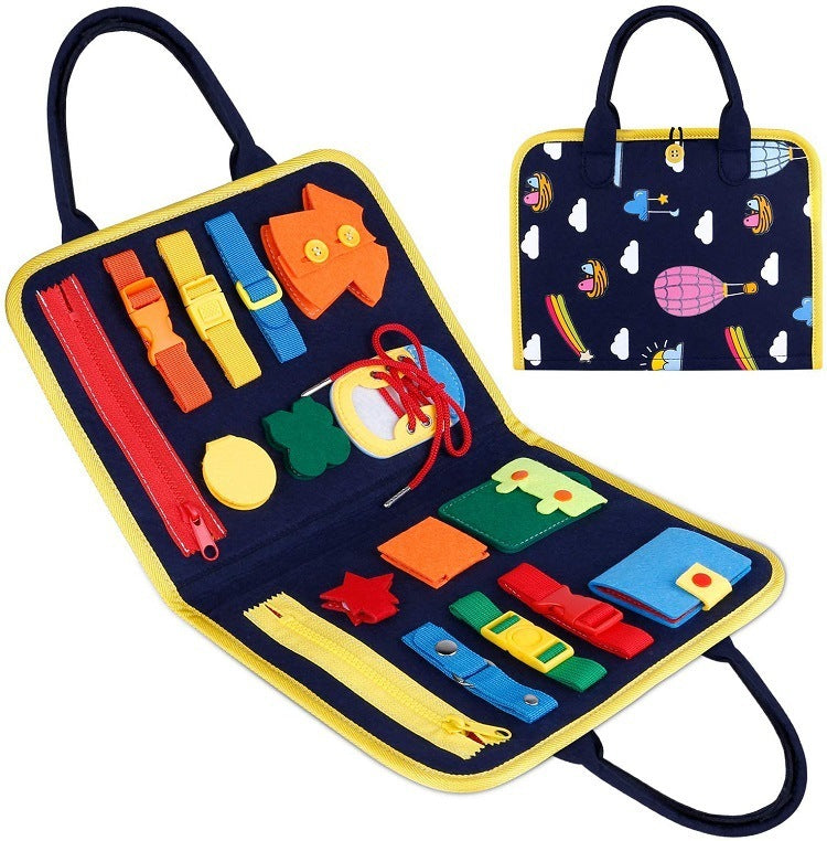 New Busy Book – Children’s Dressing & Buttoning Busy Board for Early Education, Preschool Sensory Learning Toy