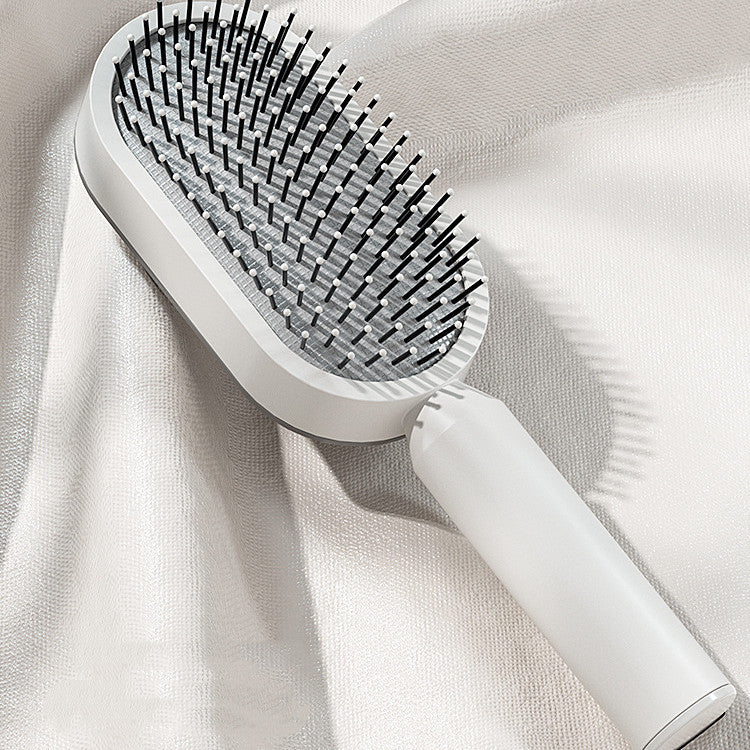 Self-Cleaning Hair Brush for Women – Anti-Static Scalp Massage Hairbrush with One-Key Hair Removal and Airbag Design