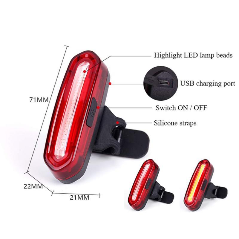 Two-Color Bicycle Tail Light – USB Rechargeable Bike Safety Light for Night Riding