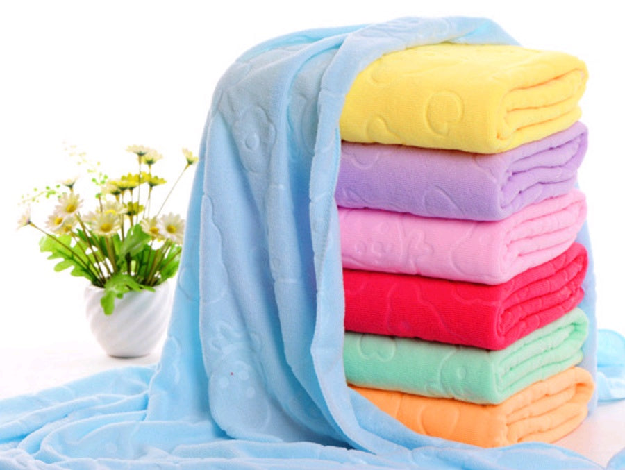 Cartoon Bear Children’s Bath Towel – Absorbent Microfiber Beach and Bath Towel for Kids