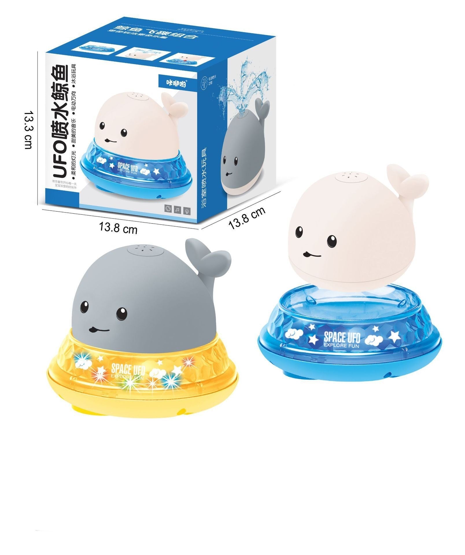 Baby Cartoon Whale Bath Toy – Floating Water Sprayer with LED Light & Music for Fun Baby Play