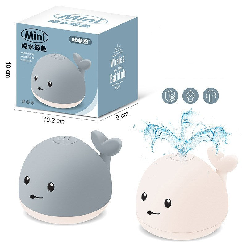 Baby Cartoon Whale Bath Toy – Floating Water Sprayer with LED Light & Music for Fun Baby Play
