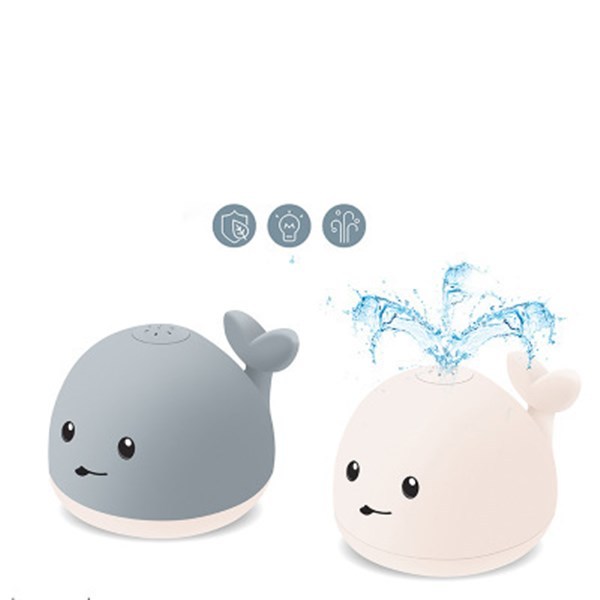 Baby Cartoon Whale Bath Toy – Floating Water Sprayer with LED Light & Music for Fun Baby Play