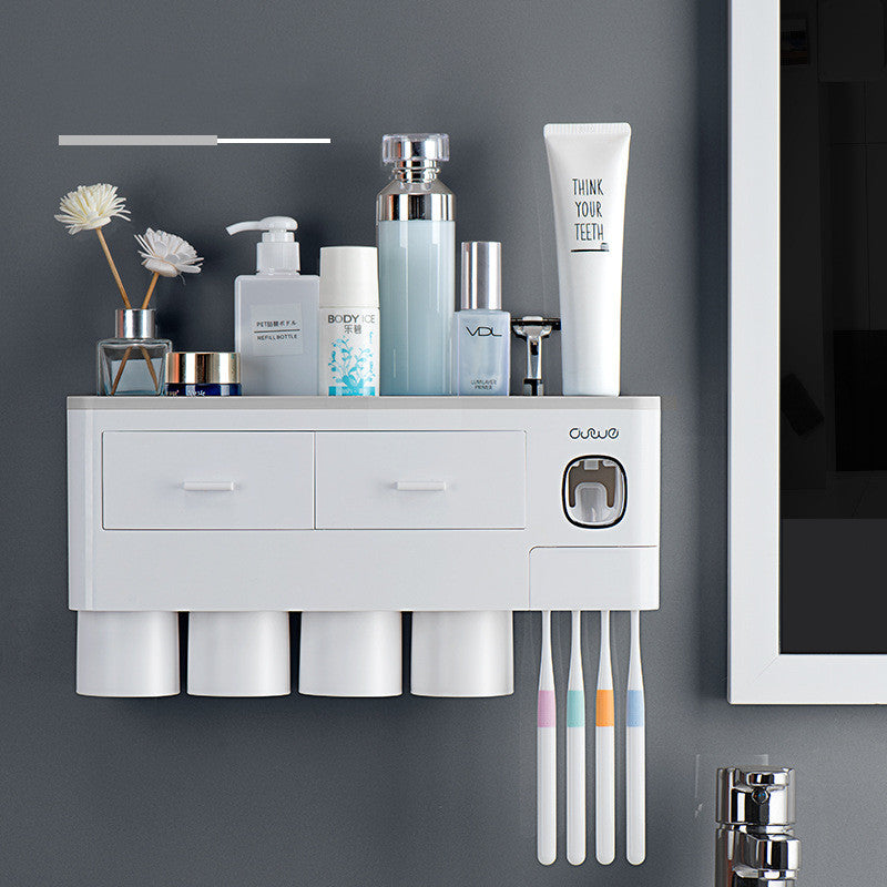 Magnetic Toothbrush Holder – Punch-Free Wall-Mounted Toothbrush Rack for Bathroom Storage and Organization