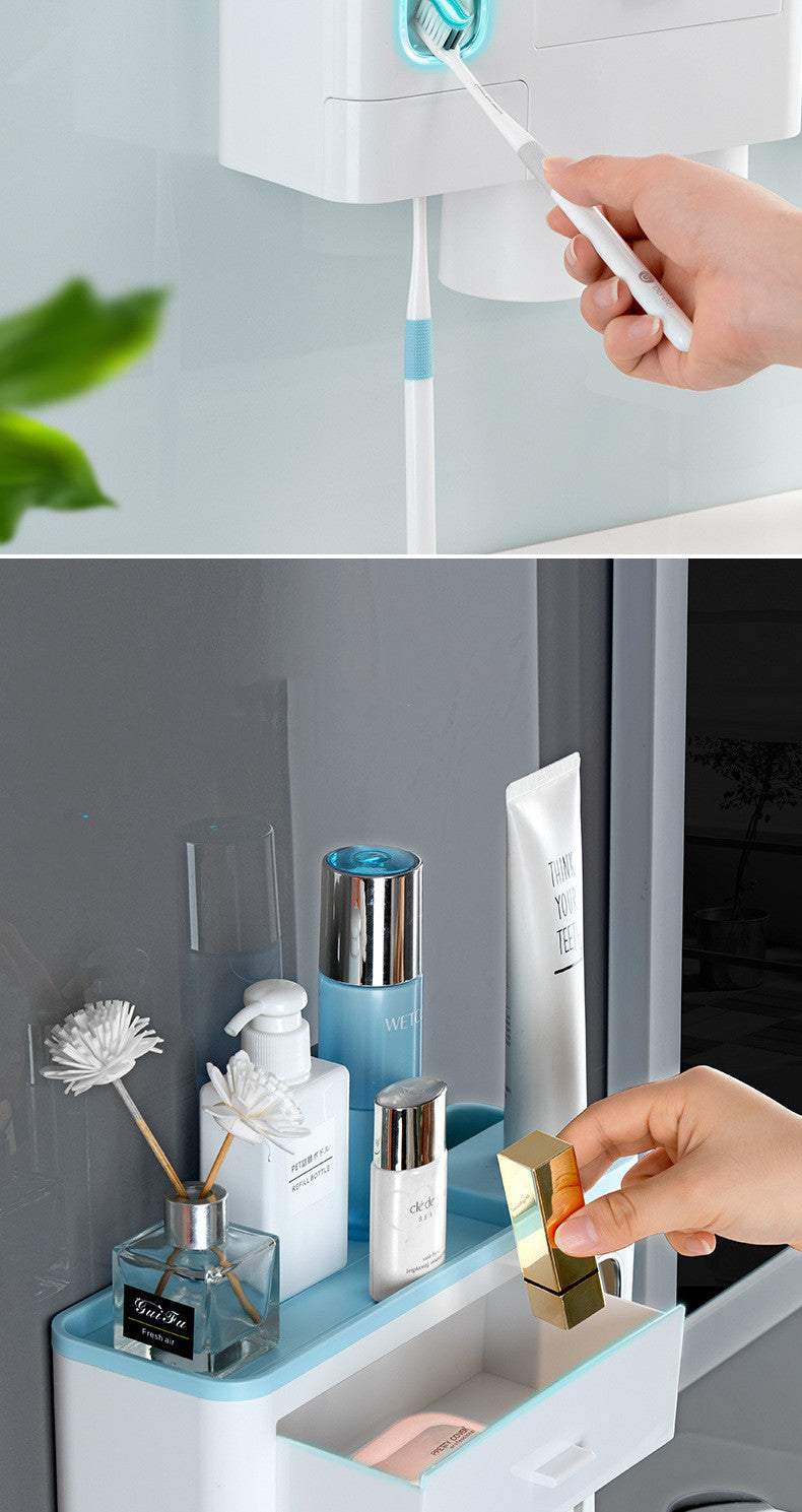 Magnetic Toothbrush Holder – Punch-Free Wall-Mounted Toothbrush Rack for Bathroom Storage and Organization