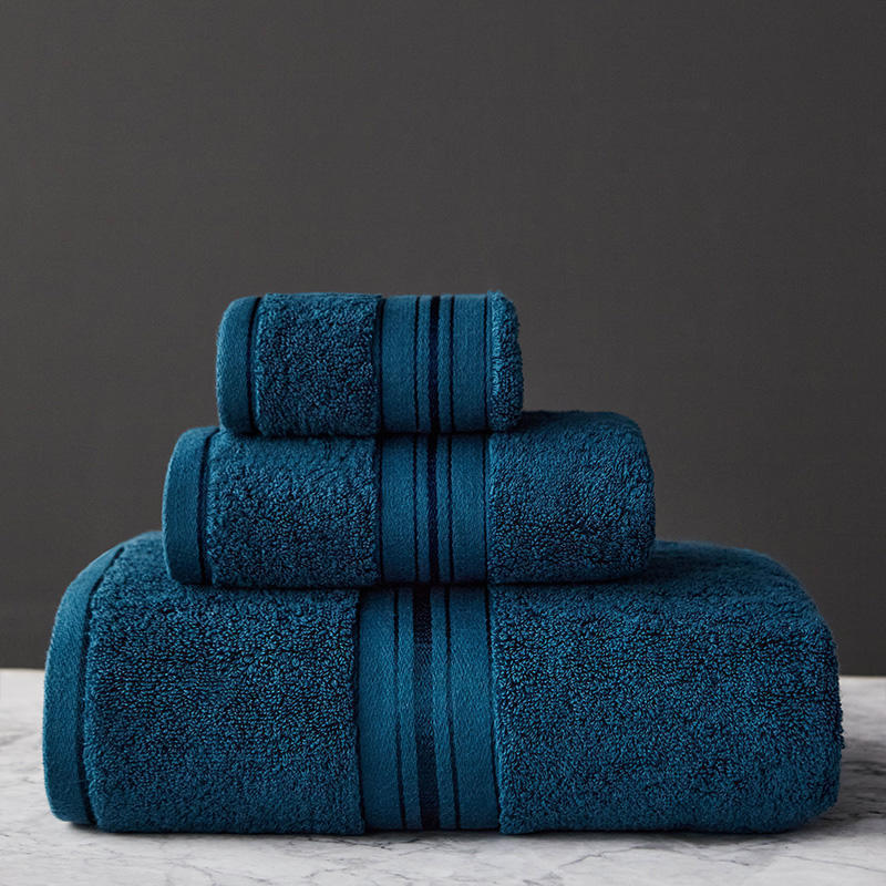 Pure Color Thick Cotton Bath Towel Set – Soft, Absorbent Towels for Home, Beach, and Beauty Salon Use