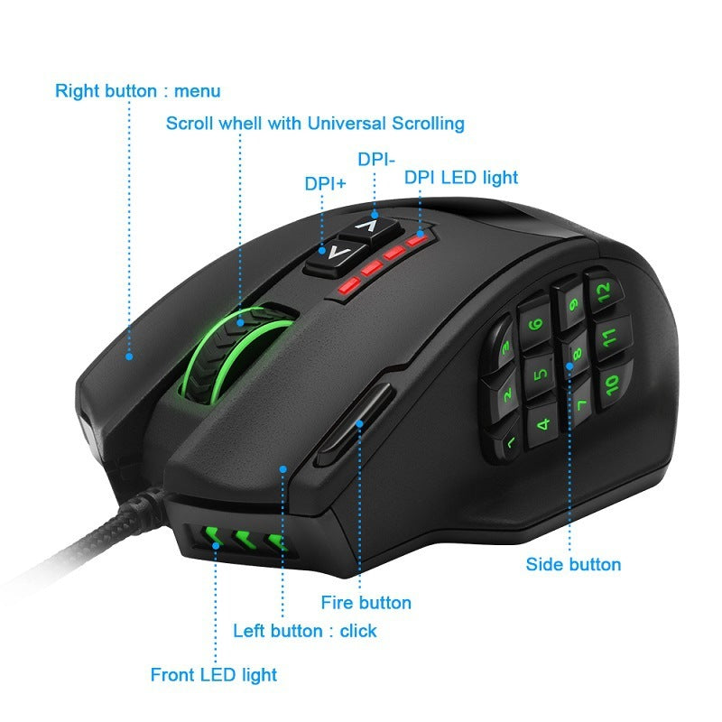 RGB Backlit Gaming Mouse – Ergonomic Wired/Wireless Mouse with Adjustable DPI for PC & Laptop