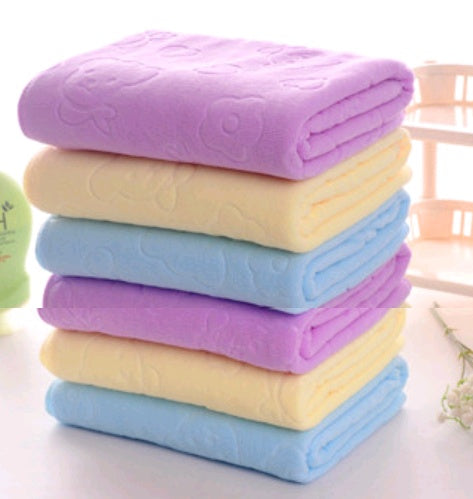 Cartoon Bear Children’s Bath Towel – Absorbent Microfiber Beach and Bath Towel for Kids