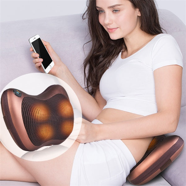 Electric Neck Massager – Multifunctional Cervical, Waist, and Back Massage Pillow for Home and Car Relaxation