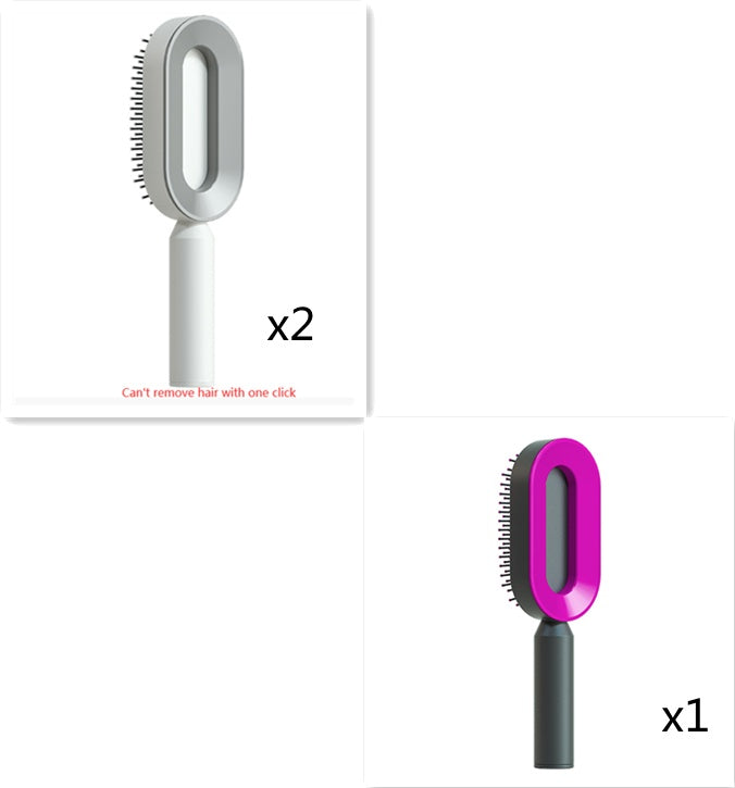 Self-Cleaning Hair Brush for Women – Anti-Static Scalp Massage Hairbrush with One-Key Hair Removal and Airbag Design