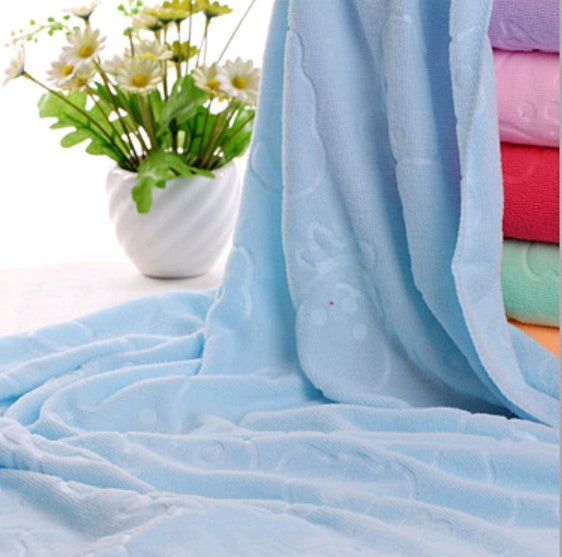 Cartoon Bear Children’s Bath Towel – Absorbent Microfiber Beach and Bath Towel for Kids