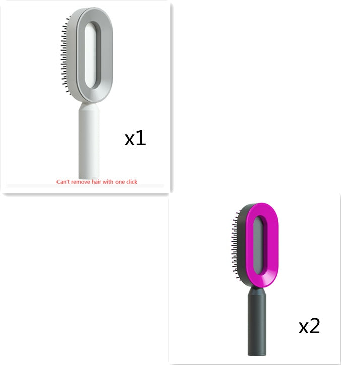 Self-Cleaning Hair Brush for Women – Anti-Static Scalp Massage Hairbrush with One-Key Hair Removal and Airbag Design