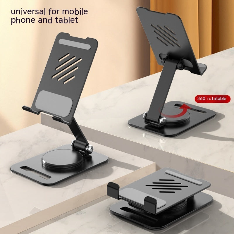 360° Rotating Metal Desk Mobile Phone & Tablet Holder – Adjustable Desktop Stand for Smartphones and Tablets