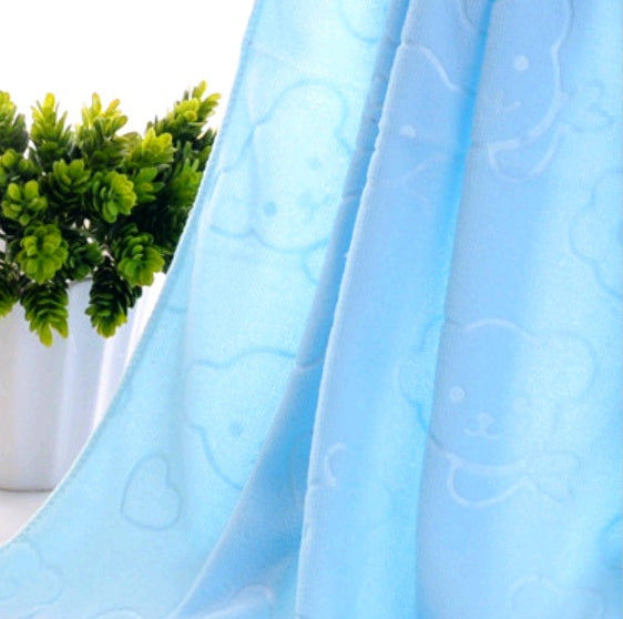 Cartoon Bear Children’s Bath Towel – Absorbent Microfiber Beach and Bath Towel for Kids