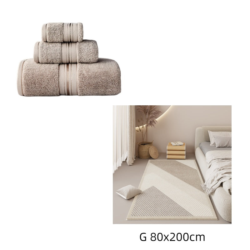 Pure Color Thick Cotton Bath Towel Set – Soft, Absorbent Towels for Home, Beach, and Beauty Salon Use