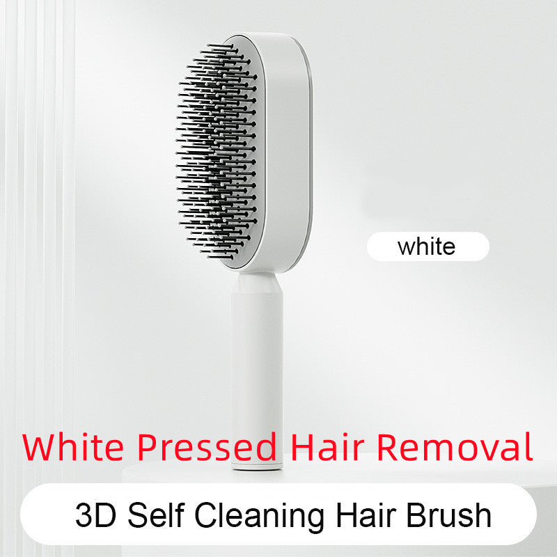 Self-Cleaning Hair Brush for Women – Anti-Static Scalp Massage Hairbrush with One-Key Hair Removal and Airbag Design
