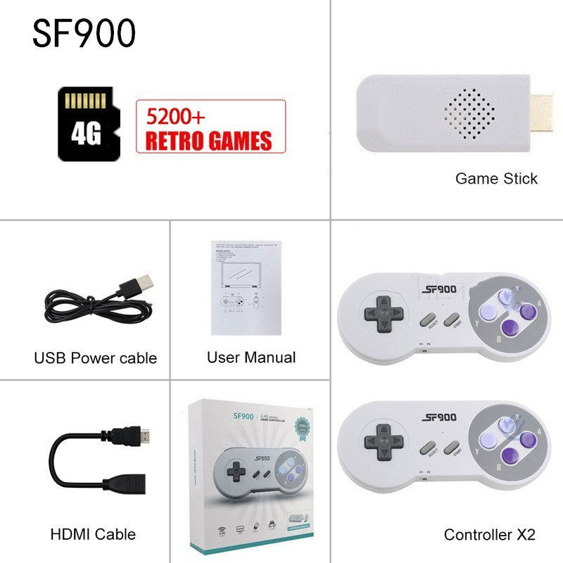 TV & Wireless Dual Player Game Console – Built-in 5200 Classic Games, Plug & Play Entertainment System