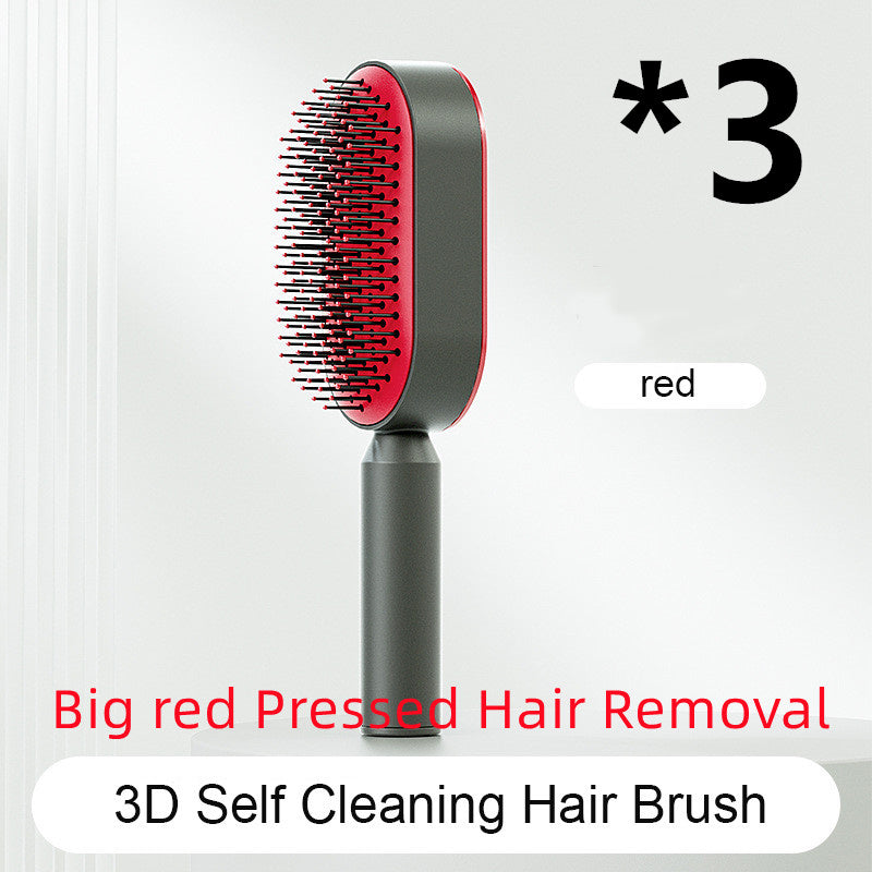 Self-Cleaning Hair Brush for Women – Anti-Static Scalp Massage Hairbrush with One-Key Hair Removal and Airbag Design