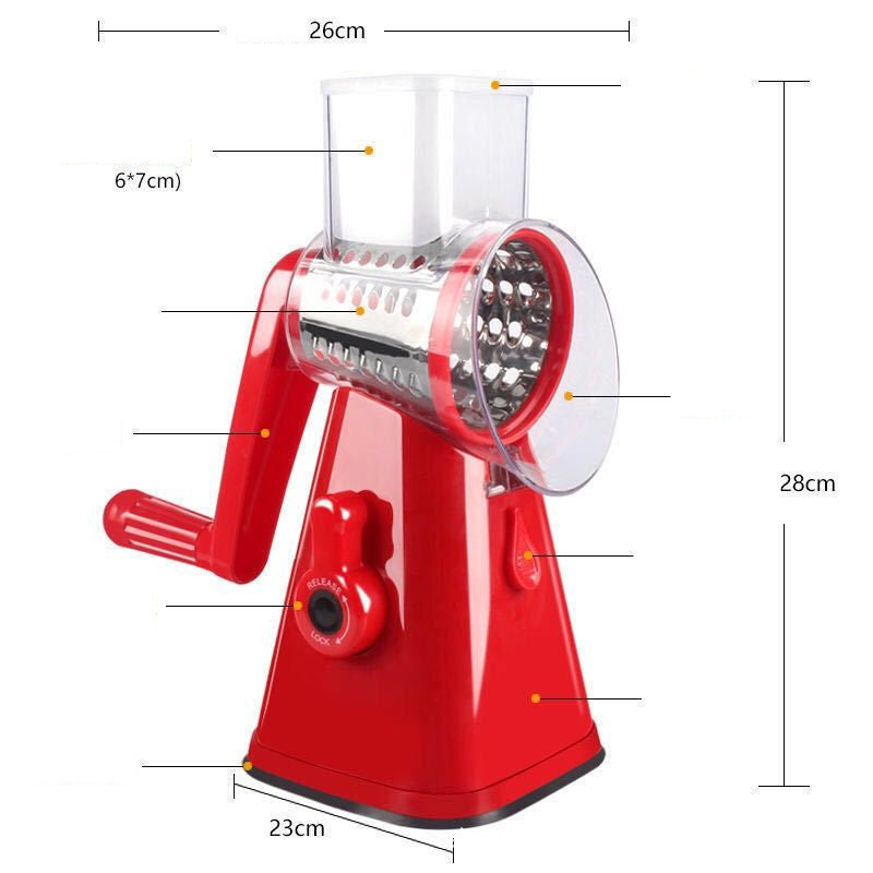 Multi-Functional Hand Drum Vegetable Cutter – Manual Slicer & Chopper for Kitchen Use