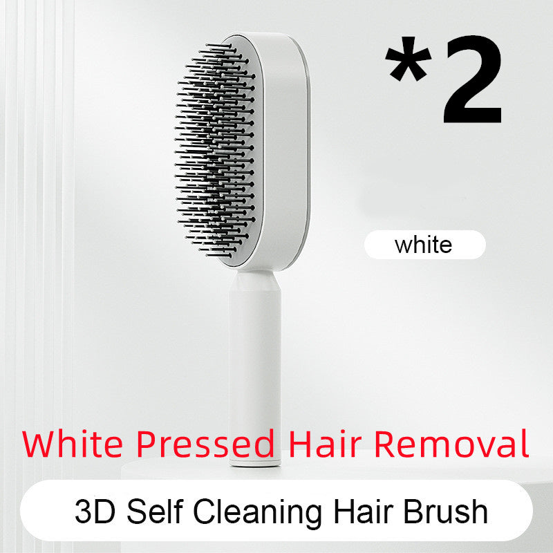 Self-Cleaning Hair Brush for Women – Anti-Static Scalp Massage Hairbrush with One-Key Hair Removal and Airbag Design
