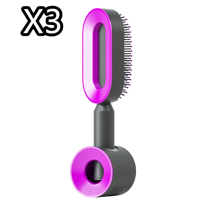 Self-Cleaning Hair Brush for Women – Anti-Static Scalp Massage Hairbrush with One-Key Hair Removal and Airbag Design