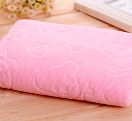 Cartoon Bear Children’s Bath Towel – Absorbent Microfiber Beach and Bath Towel for Kids