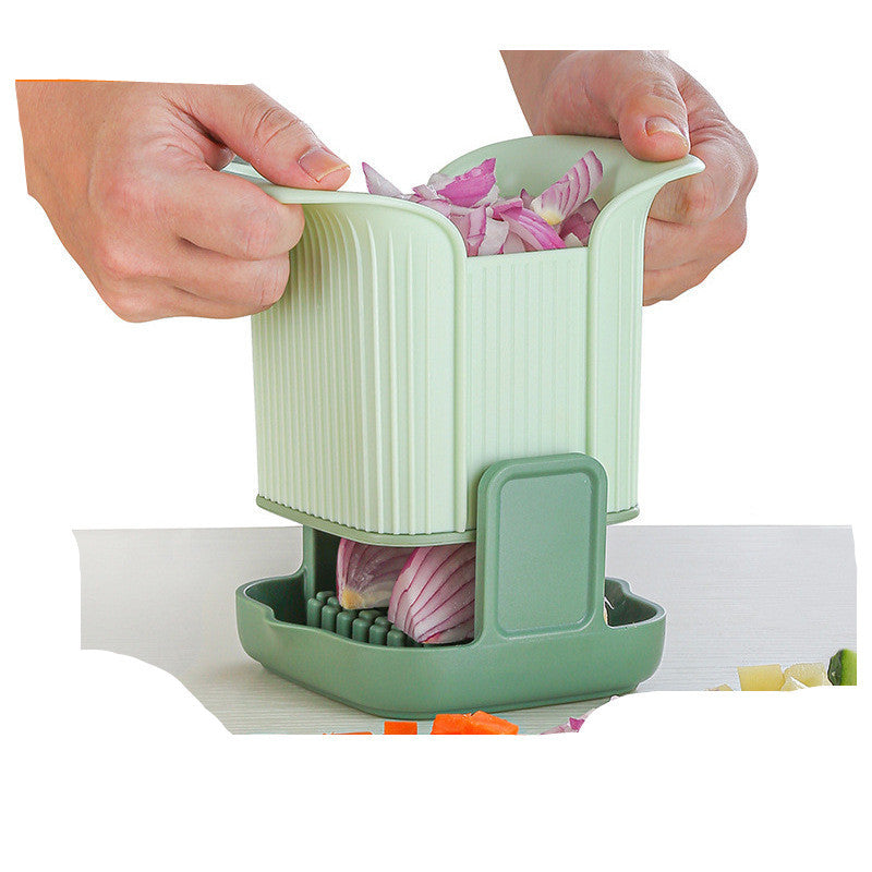Multifunctional Vegetable Chopper – Hand-Press French Fries Cutter, Onion Dicer & Potato/Cucumber Slicer for Kitchen Use