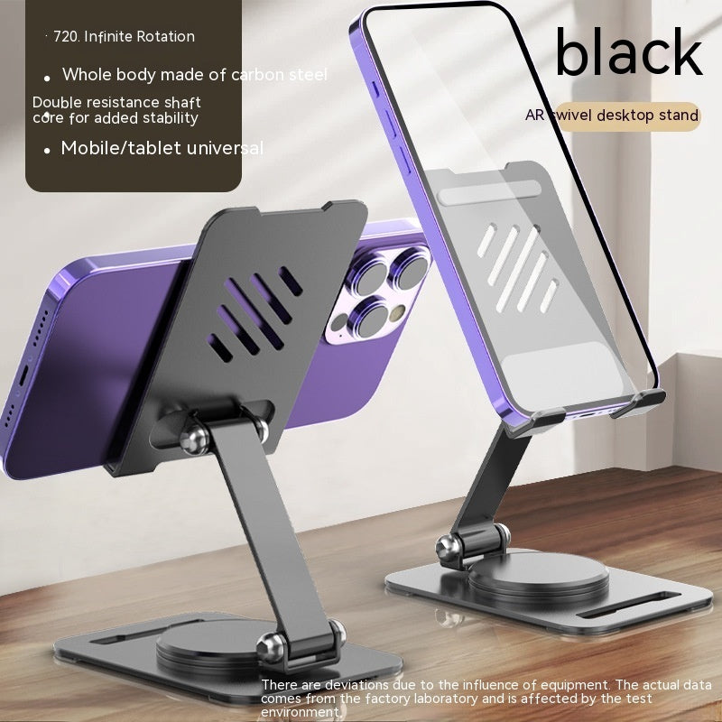360° Rotating Metal Desk Mobile Phone & Tablet Holder – Adjustable Desktop Stand for Smartphones and Tablets
