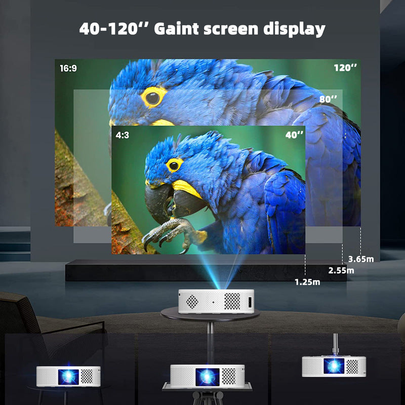 Wireless HD Projector – Portable Mobile Phone-Compatible Home Theater & Office Overhead Projector