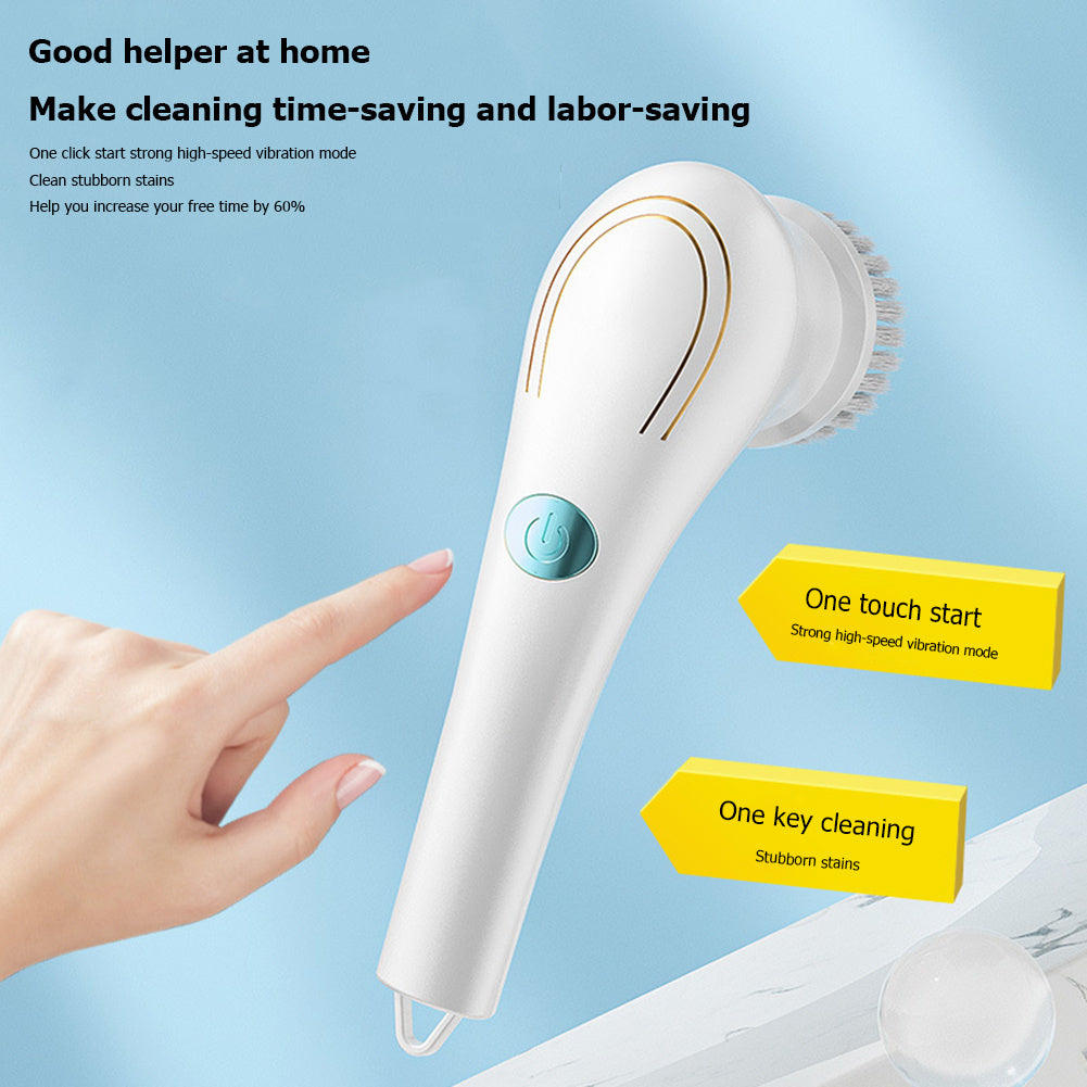 Multifunctional Electric Handheld Scrubber – Kitchen & Bathroom Cleaning Brush Set with 5 Drill Brush Heads