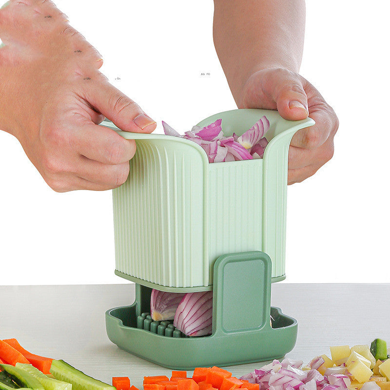 Multifunctional Vegetable Chopper – Hand-Press French Fries Cutter, Onion Dicer & Potato/Cucumber Slicer for Kitchen Use