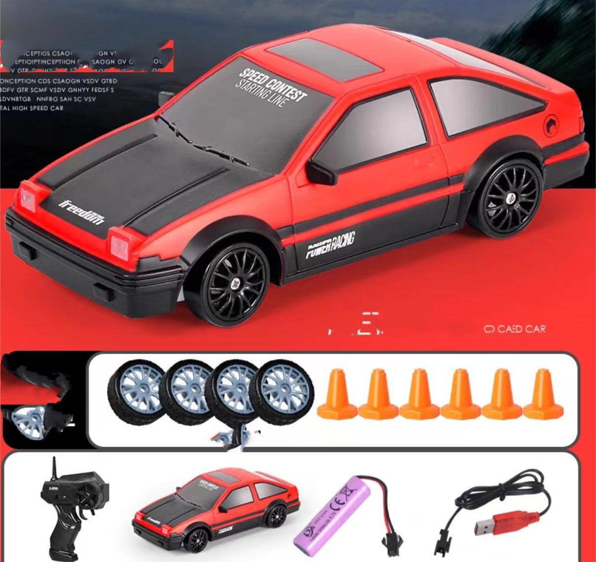 2.4G RC Drift Car – 4WD Remote Control Racing Toy, GTR & AE86 Model Vehicle for Kids, Christmas Gift