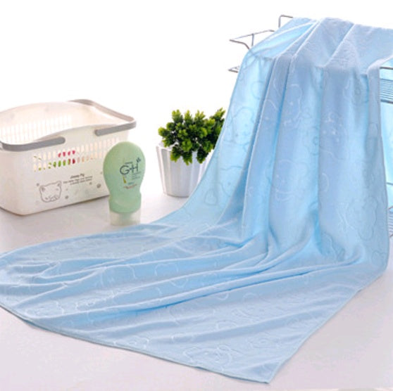 Cartoon Bear Children’s Bath Towel – Absorbent Microfiber Beach and Bath Towel for Kids
