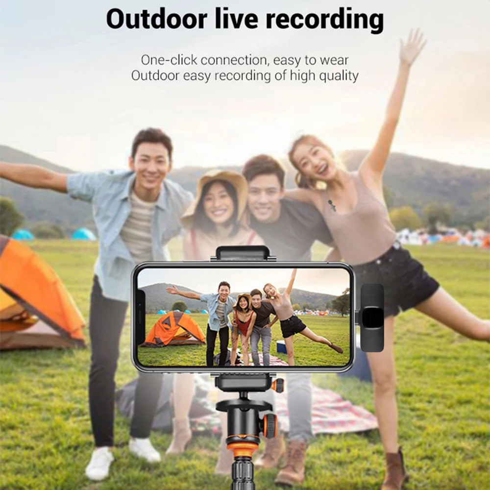 Wireless Lavalier Microphone – Portable Mini Mic for iPhone & Android, Long Battery Life for Live Broadcast, Gaming, and Video Recording