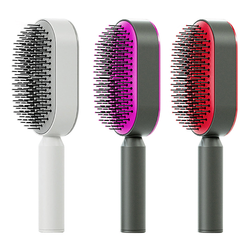 Self-Cleaning Hair Brush for Women – Anti-Static Scalp Massage Hairbrush with One-Key Hair Removal and Airbag Design