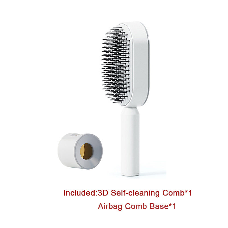 Self-Cleaning Hair Brush for Women – Anti-Static Scalp Massage Hairbrush with One-Key Hair Removal and Airbag Design