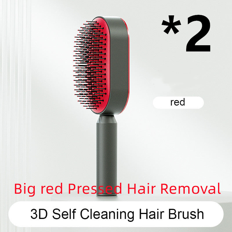 Self-Cleaning Hair Brush for Women – Anti-Static Scalp Massage Hairbrush with One-Key Hair Removal and Airbag Design