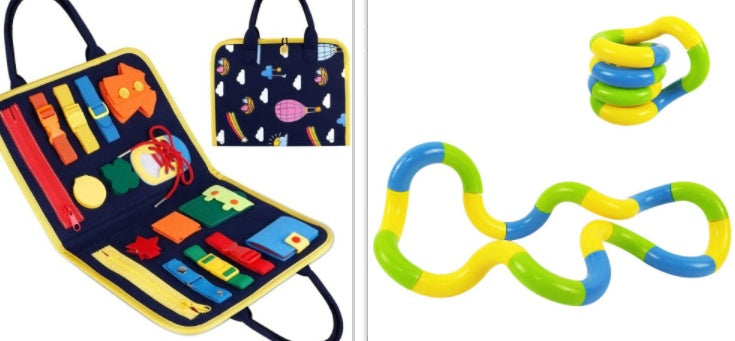 New Busy Book – Children’s Dressing & Buttoning Busy Board for Early Education, Preschool Sensory Learning Toy