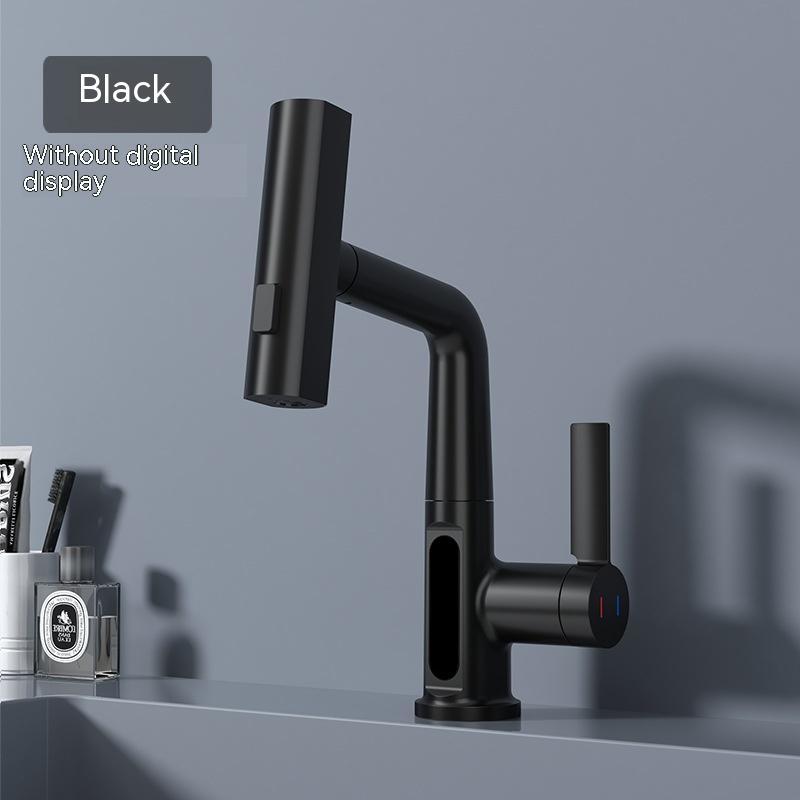 Intelligent Digital Display Pull-Out Faucet – Basin Tap with Temperature Display and 360° Rotation