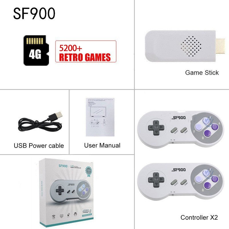 TV & Wireless Dual Player Game Console – Built-in 5200 Classic Games, Plug & Play Entertainment System