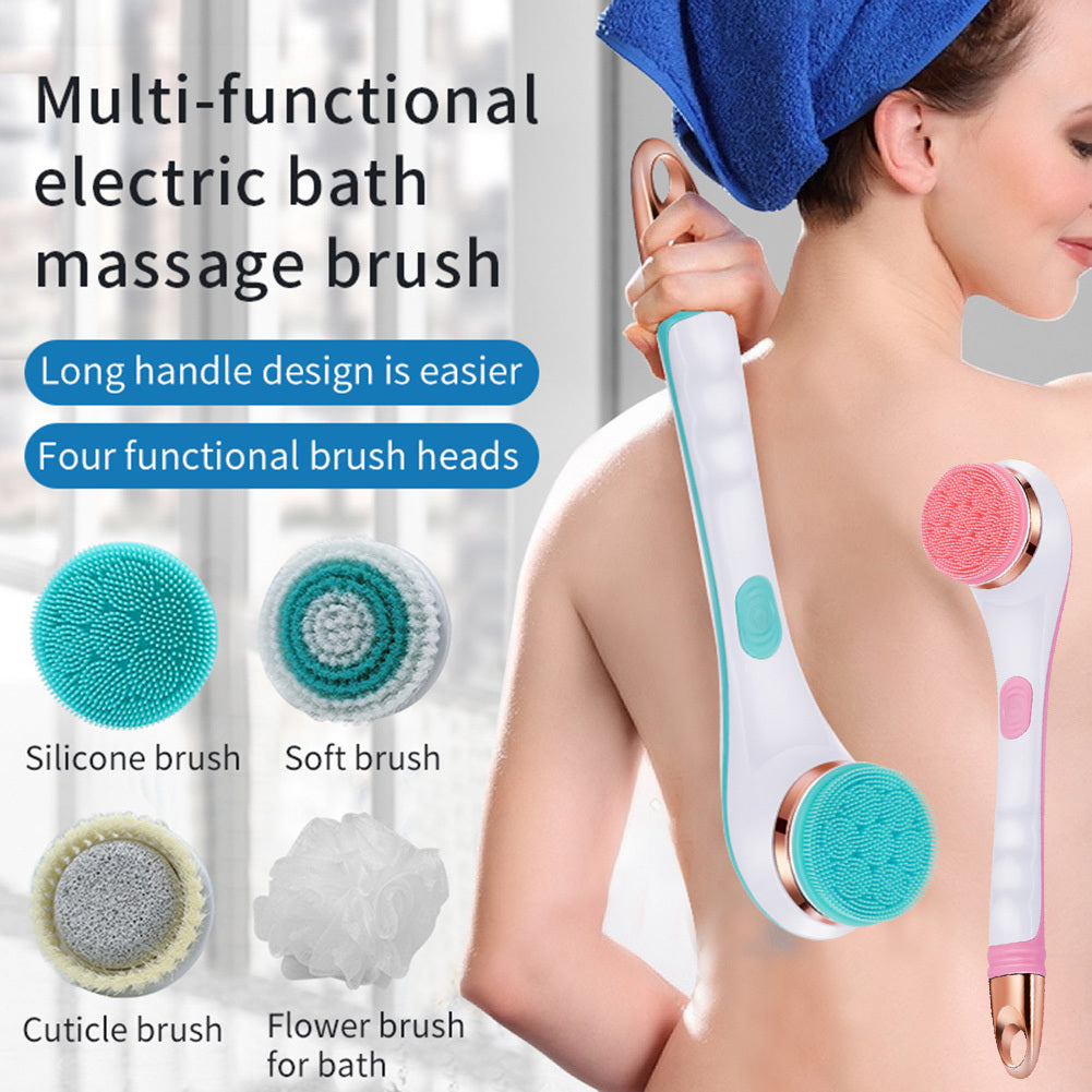Electric Silicone Bath Brush – USB Rechargeable Rotating Shower Brush with 2 Speeds for Body Cleansing and Spa Use