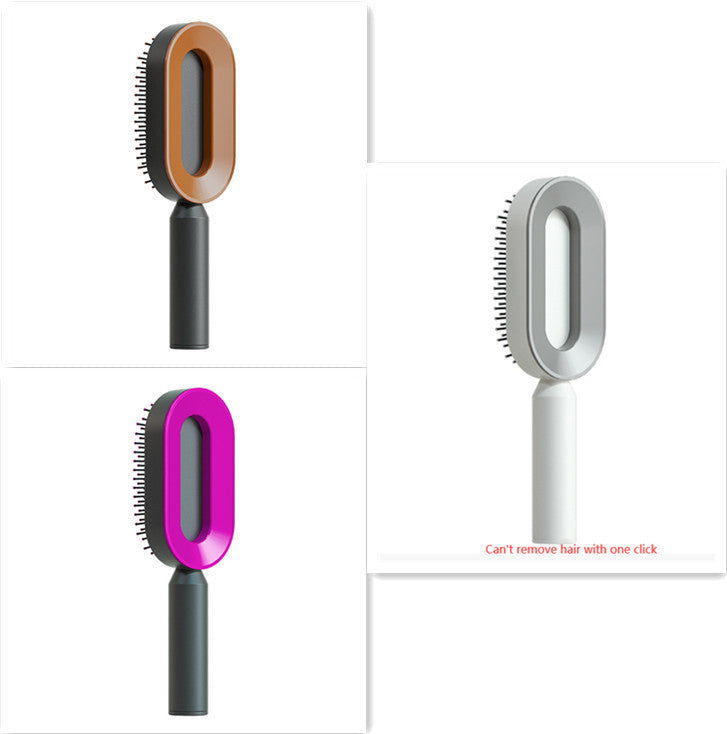 Self-Cleaning Hair Brush for Women – Anti-Static Scalp Massage Hairbrush with One-Key Hair Removal and Airbag Design