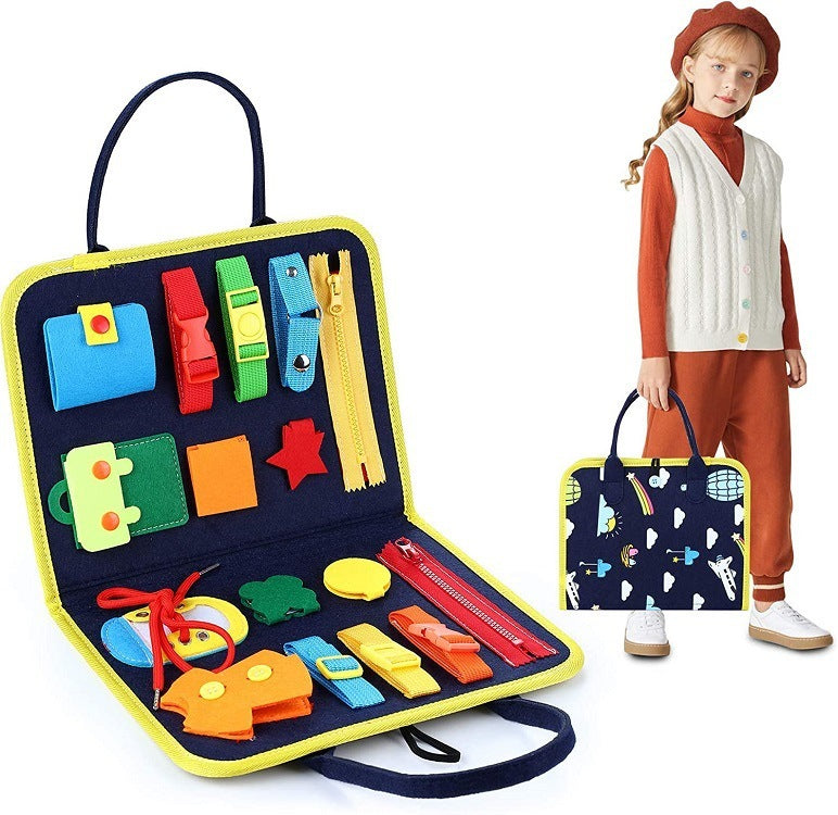 New Busy Book – Children’s Dressing & Buttoning Busy Board for Early Education, Preschool Sensory Learning Toy