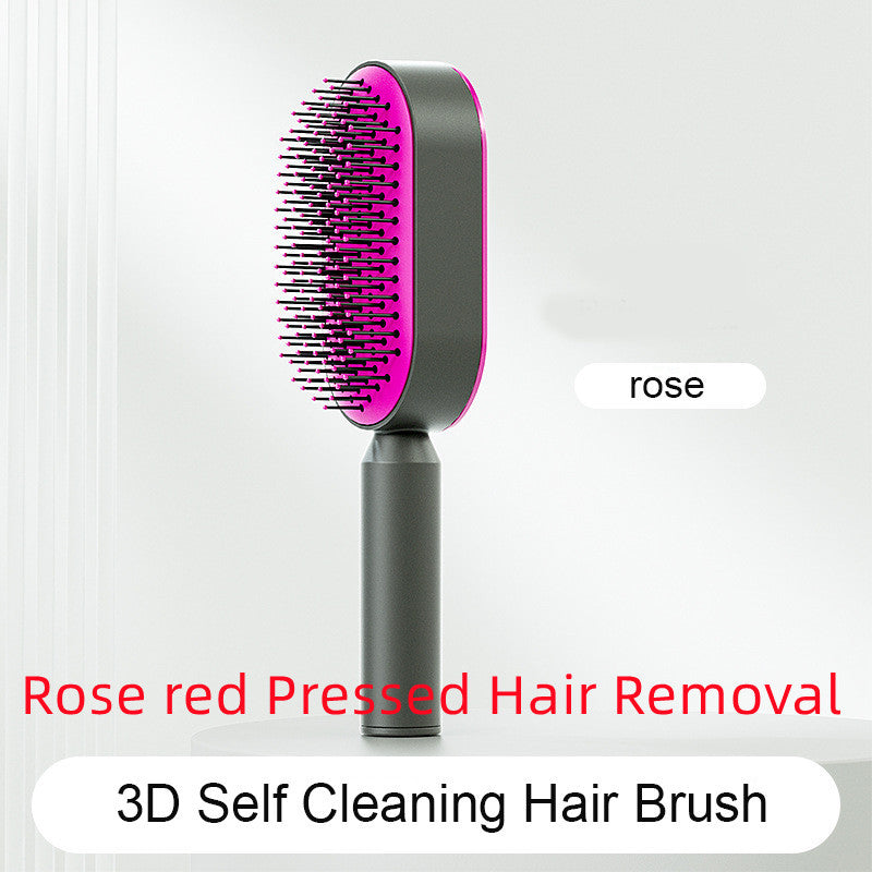Self-Cleaning Hair Brush for Women – Anti-Static Scalp Massage Hairbrush with One-Key Hair Removal and Airbag Design