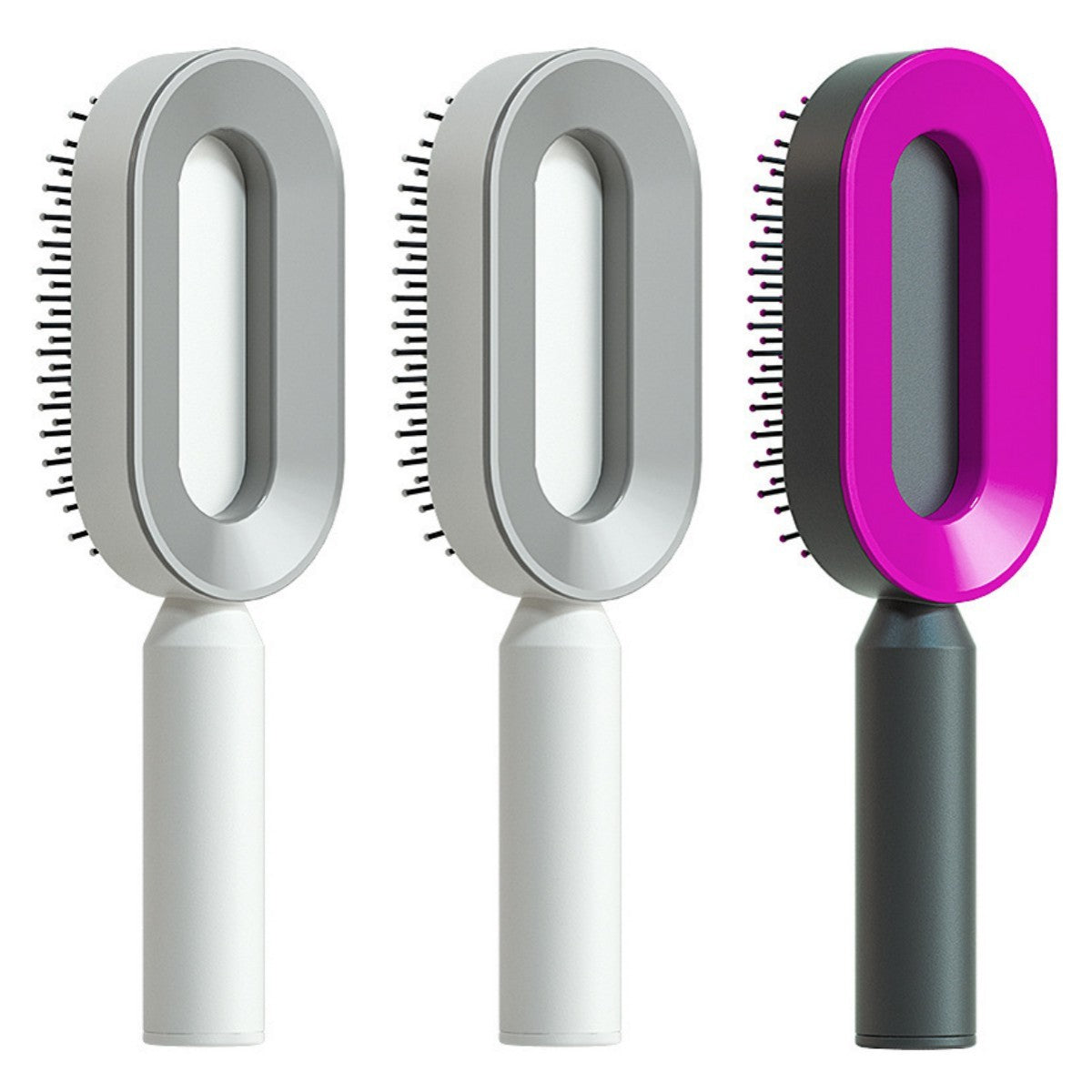 Self-Cleaning Hair Brush for Women – Anti-Static Scalp Massage Hairbrush with One-Key Hair Removal and Airbag Design
