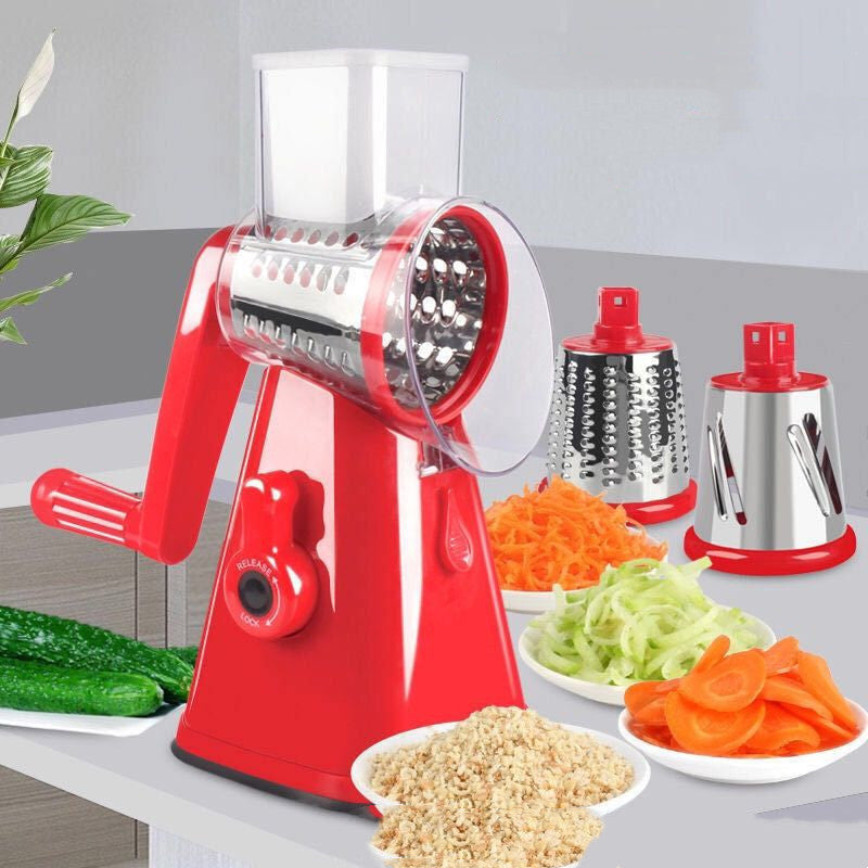 Multi-Functional Hand Drum Vegetable Cutter – Manual Slicer & Chopper for Kitchen Use