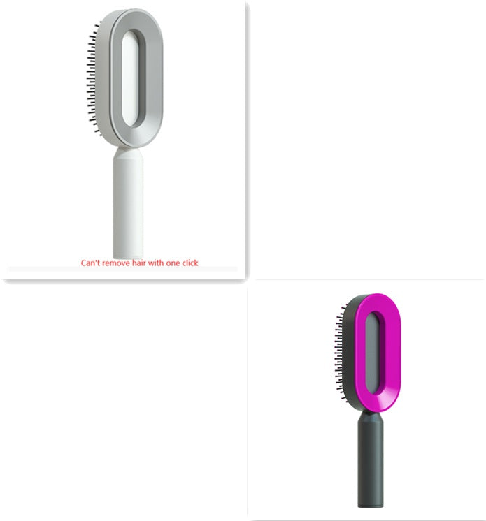 Self-Cleaning Hair Brush for Women – Anti-Static Scalp Massage Hairbrush with One-Key Hair Removal and Airbag Design