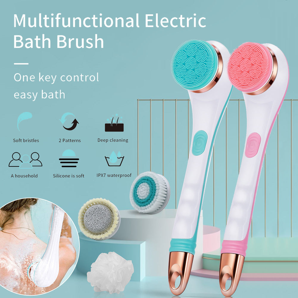Electric Silicone Bath Brush – USB Rechargeable Rotating Shower Brush with 2 Speeds for Body Cleansing and Spa Use